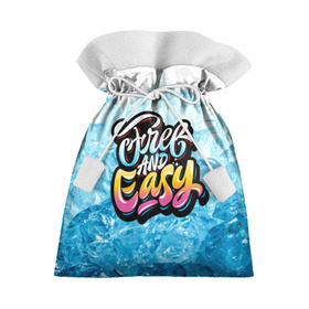 Подарочный 3D мешок с принтом Free and Easy в Белгороде, 100% полиэстер | Размер: 29*39 см | beach | miami | граффити | желтый | закат | краски | лед | майами | надписи | панама | пляж | розовый | солнце | фламинго | яркие