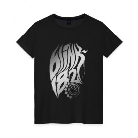 Женская футболка хлопок с принтом Надпись и смайл Blink-182 в Белгороде, 100% хлопок | прямой крой, круглый вырез горловины, длина до линии бедер, слегка спущенное плечо | 