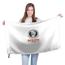 Флаг 3D с принтом BOXING CLUB в Белгороде, 100% полиэстер | плотность ткани — 95 г/м2, размер — 67 х 109 см. Принт наносится с одной стороны | бокс | перчатки | спорт | чемпион