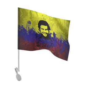 Флаг для автомобиля с принтом Пабло Эскобар в Белгороде, 100% полиэстер | Размер: 30*21 см | Тематика изображения на принте: колумбия | пабло | эскобар