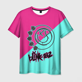 Мужская футболка 3D с принтом Blink-182 в Белгороде, 100% полиэфир | прямой крой, круглый вырез горловины, длина до линии бедер | blink | альтернативный рок | блинк | группа | марк хоппус | музыка | мэтт скиба | надпись | панк | панк рок | песни | поп панк | рок | скейт панк | смайл | смайлик | трэвис баркер