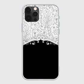 Чехол для iPhone 12 Pro Max с принтом Флористика в Белгороде, Силикон |  | Тематика изображения на принте: лист | серый | узор | цветы | черный