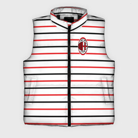 Мужской жилет утепленный 3D с принтом AC Milan  Stripe white в Белгороде,  |  | ac | fc | football | milan | милан | футбол