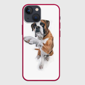 Чехол для iPhone 13 mini с принтом Боксер в Белгороде,  |  | Тематика изображения на принте: боксер | друг | дружба | животное | пес | собака