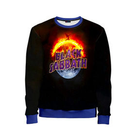 Детский свитшот 3D с принтом Black Sabbath земля в огне в Белгороде, 100% полиэстер | свободная посадка, прямой крой, мягкая тканевая резинка на рукавах и понизу свитшота | black sabbath | группа | метал | надпись | оззи | осборн | хард рок | хеви метал