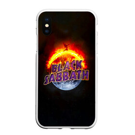 Чехол для iPhone XS Max матовый с принтом Black Sabbath земля в огне в Белгороде, Силикон | Область печати: задняя сторона чехла, без боковых панелей | black sabbath | группа | метал | надпись | оззи | осборн | хард рок | хеви метал