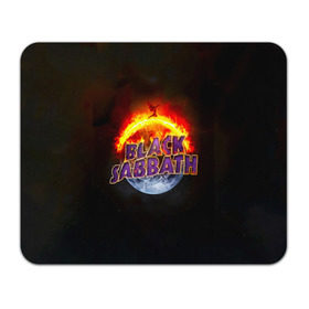 Коврик прямоугольный с принтом Black Sabbath земля в огне в Белгороде, натуральный каучук | размер 230 х 185 мм; запечатка лицевой стороны | black sabbath | группа | метал | надпись | оззи | осборн | хард рок | хеви метал