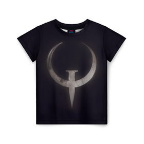 Детская футболка 3D с принтом Quake champions в Белгороде, 100% гипоаллергенный полиэфир | прямой крой, круглый вырез горловины, длина до линии бедер, чуть спущенное плечо, ткань немного тянется | Тематика изображения на принте: quake