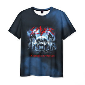 Мужская футболка 3D с принтом Череп Slayer в Белгороде, 100% полиэфир | прямой крой, круглый вырез горловины, длина до линии бедер | slayer | группа | гэри холт | замок | керри кинг | метал | музыка | песни | пол бостаф | рок | слеар | слеер | слеяр | том арайа | трэш метал | тяжелый рок | хеви метал | череп