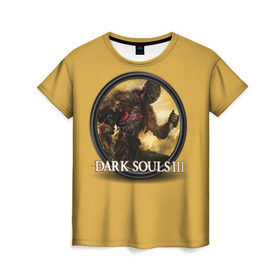 Женская футболка 3D с принтом Dark Souls в Белгороде, 100% полиэфир ( синтетическое хлопкоподобное полотно) | прямой крой, круглый вырез горловины, длина до линии бедер | dark souls | praise the sun | you died | дарк соулс | темные души