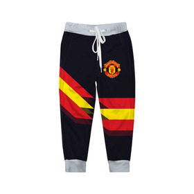 Детские брюки 3D с принтом Manchester United 2018 #4 в Белгороде, 100% полиэстер | манжеты по низу, эластичный пояс регулируется шнурком, по бокам два кармана без застежек, внутренняя часть кармана из мелкой сетки | 