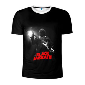 Мужская футболка 3D спортивная с принтом Black Sabbath в Белгороде, 100% полиэстер с улучшенными характеристиками | приталенный силуэт, круглая горловина, широкие плечи, сужается к линии бедра | black sabbath | ozzy osbourne | билл уорд | гизер батлер | гитара | группа | метал | музыка | надпись | оззи | осборн | песни | рок | солист | тони айомми | хард рок | хеви метал