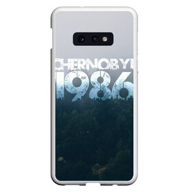 Чехол для Samsung S10E с принтом Чернобыль 1986 в Белгороде, Силикон | Область печати: задняя сторона чехла, без боковых панелей | 1986 | дым | завод | лес | опасность | радиация | чаэс | чернобыль | экология