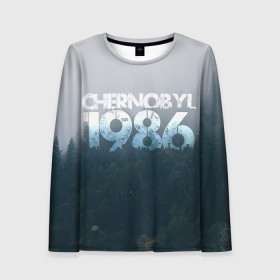 Женский лонгслив 3D с принтом Чернобыль 1986 в Белгороде, 100% полиэстер | длинные рукава, круглый вырез горловины, полуприлегающий силуэт | Тематика изображения на принте: 1986 | дым | завод | лес | опасность | радиация | чаэс | чернобыль | экология