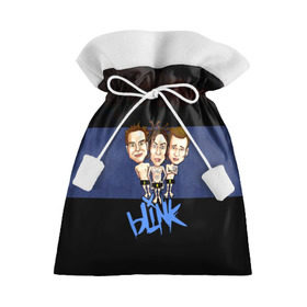 Подарочный 3D мешок с принтом Группа Blink-182 в Белгороде, 100% полиэстер | Размер: 29*39 см | blink | альтернативный рок | блинк | группа | марк хоппус | музыка | мэтт скиба | надпись | панк | панк рок | песни | поп панк | рок | синий | скейт панк | трэвис баркер