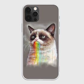 Чехол для iPhone 12 Pro Max с принтом Grumpy Cat в Белгороде, Силикон |  | animal | cat | grumpy cat | животное | кот | котенок | кошка | радуга