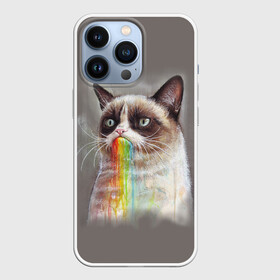 Чехол для iPhone 13 Pro с принтом Grumpy Cat в Белгороде,  |  | animal | cat | grumpy cat | животное | кот | котенок | кошка | радуга