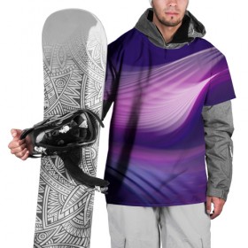 Накидка на куртку 3D с принтом Фиолетовые Волны в Белгороде, 100% полиэстер |  | линии | узоры | фиолетовый | цвет