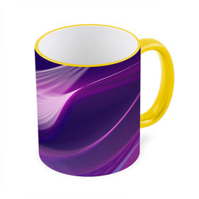 Кружка с принтом Фиолетовые Волны в Белгороде, керамика | ёмкость 330 мл | Тематика изображения на принте: линии | узоры | фиолетовый | цвет