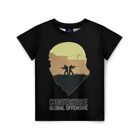 Детская футболка 3D с принтом Counter-Strike в Белгороде, 100% гипоаллергенный полиэфир | прямой крой, круглый вырез горловины, длина до линии бедер, чуть спущенное плечо, ткань немного тянется | cs go | игра | контер | страйк | шутер