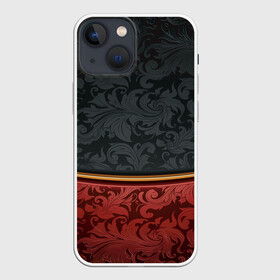 Чехол для iPhone 13 mini с принтом Узоры Black and Red в Белгороде,  |  | красный | узоры | цветы | черный