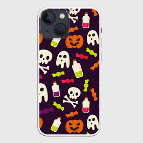 Чехол для iPhone 13 mini с принтом Halloween в Белгороде,  |  | halloween | сладости | тыква | хэллоуин | череп