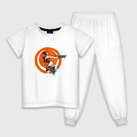 Детская пижама хлопок с принтом Quake champions в Белгороде, 100% хлопок |  брюки и футболка прямого кроя, без карманов, на брюках мягкая резинка на поясе и по низу штанин
 | Тематика изображения на принте: arena | champions | quakecon | квейк | квэйк | чемпионы | шутер