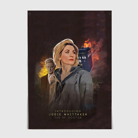 Постер с принтом The 13TH Doctor в Белгороде, 100% бумага
 | бумага, плотность 150 мг. Матовая, но за счет высокого коэффициента гладкости имеет небольшой блеск и дает на свету блики, но в отличии от глянцевой бумаги не покрыта лаком | cosmos | doctor who | space | tardis | доктор кто | космос | тардис