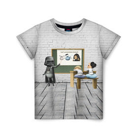 Детская футболка 3D с принтом Вейдер-учитель в Белгороде, 100% гипоаллергенный полиэфир | прямой крой, круглый вырез горловины, длина до линии бедер, чуть спущенное плечо, ткань немного тянется | 