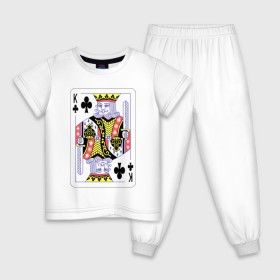 Детская пижама хлопок с принтом Король треф в Белгороде, 100% хлопок |  брюки и футболка прямого кроя, без карманов, на брюках мягкая резинка на поясе и по низу штанин
 | карты | колода | крести | масть