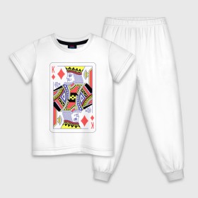 Детская пижама хлопок с принтом Король буби в Белгороде, 100% хлопок |  брюки и футболка прямого кроя, без карманов, на брюках мягкая резинка на поясе и по низу штанин
 | азарт | атласная | бубей | бубны | карты | колода | масть