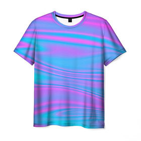 Мужская футболка 3D с принтом Глянцевые линии в Белгороде, 100% полиэфир | прямой крой, круглый вырез горловины, длина до линии бедер | color | paint | абстракция | абстракция красок | краска | разводы | разводы красок | цветные краски | яркие краски