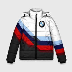 Зимняя куртка для мальчиков 3D с принтом BMW M SPORT в Белгороде, ткань верха — 100% полиэстер; подклад — 100% полиэстер, утеплитель — 100% полиэстер | длина ниже бедра, удлиненная спинка, воротник стойка и отстегивающийся капюшон. Есть боковые карманы с листочкой на кнопках, утяжки по низу изделия и внутренний карман на молнии. 

Предусмотрены светоотражающий принт на спинке, радужный светоотражающий элемент на пуллере молнии и на резинке для утяжки | bmw | автомобиль | автомобильные | бмв | лучшие | марка | машины | мужчинам | патриот | подарок | прикольные | тренд | фанат | флаг