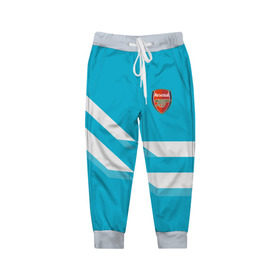 Детские брюки 3D с принтом Арсенал / FC Arsenal 2018 Blue в Белгороде, 100% полиэстер | манжеты по низу, эластичный пояс регулируется шнурком, по бокам два кармана без застежек, внутренняя часть кармана из мелкой сетки | 