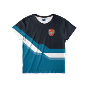 Детская футболка 3D с принтом Арсенал / FC Arsenal 2018 #1 в Белгороде, 100% гипоаллергенный полиэфир | прямой крой, круглый вырез горловины, длина до линии бедер, чуть спущенное плечо, ткань немного тянется | fc | геометрия | эмблема