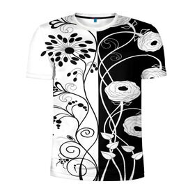Мужская футболка 3D спортивная с принтом Мак в Белгороде, 100% полиэстер с улучшенными характеристиками | приталенный силуэт, круглая горловина, широкие плечи, сужается к линии бедра | blossom | flower | garden stuff | green stuff | бабочки | узор | цветочный орнамент | цветы | цеточный узор