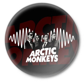 Значок с принтом Группа Arctic Monkeys в Белгороде,  металл | круглая форма, металлическая застежка в виде булавки | алекс тёрнер | арктик | арктические мартышки | гаражный | группа | дж ейми кук | инди рок | манкис | музыка | мэтт хелдер | ник о мэлли | обезьяна | постпанк ривайвл | психоделический | рок