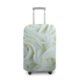 Чехол для чемодана 3D с принтом Milk Flowers в Белгороде, 86% полиэфир, 14% спандекс | двустороннее нанесение принта, прорези для ручек и колес | cream | flower | ice | ice cream | milk | белый | девушкам | зефир | лепестки.молоко | мода | модные | мороженное | надписи | подарок | прикольные надписи | сливки | тренды