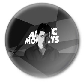 Значок с принтом Солист Arctic Monkeys в Белгороде,  металл | круглая форма, металлическая застежка в виде булавки | arc | алекс тёрнер | арктик | арктические мартышки | гаражный | группа | джейми кук | инди рок | манкис | музыка | мэтт хелдер | ник о мэлли | обезьяна | постпанк ривайвл | психоделический | рок