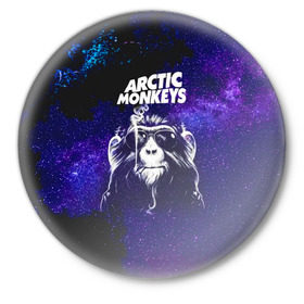 Значок с принтом Arctic Monkeys в Белгороде,  металл | круглая форма, металлическая застежка в виде булавки | алекс тёрнер | арктик | арктические мартышки | гаражный | группа | джейми кук | инди рок | манкис | музыка | мэтт хелдер | ник о мэлли | обезьяна | постпанк ривайвл | психоделический | рок