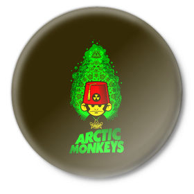 Значок с принтом Arctic Monkeys обезьянка в Белгороде,  металл | круглая форма, металлическая застежка в виде булавки | 