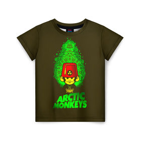 Детская футболка 3D с принтом Arctic Monkeys обезьянка в Белгороде, 100% гипоаллергенный полиэфир | прямой крой, круглый вырез горловины, длина до линии бедер, чуть спущенное плечо, ткань немного тянется | Тематика изображения на принте: 
