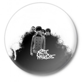 Значок с принтом Группа Arctic Monkeys в Белгороде,  металл | круглая форма, металлическая застежка в виде булавки | arctic monkeys обезьянка