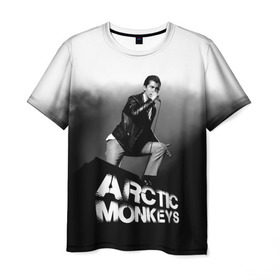 Мужская футболка 3D с принтом Солист Arctic Monkeys в Белгороде, 100% полиэфир | прямой крой, круглый вырез горловины, длина до линии бедер | Тематика изображения на принте: алекс тёрнер | арктик | арктические мартышки | гаражный | группа | джейми кук | инди рок | манкис | музыка | мэтт хелдер | ник о мэлли | обезьяна | постпанк ривайвл | психоделический | рок