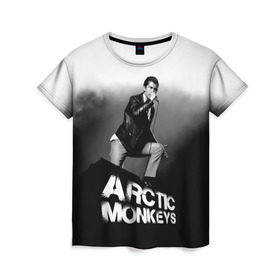 Женская футболка 3D с принтом Солист Arctic Monkeys в Белгороде, 100% полиэфир ( синтетическое хлопкоподобное полотно) | прямой крой, круглый вырез горловины, длина до линии бедер | алекс тёрнер | арктик | арктические мартышки | гаражный | группа | джейми кук | инди рок | манкис | музыка | мэтт хелдер | ник о мэлли | обезьяна | постпанк ривайвл | психоделический | рок