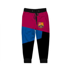 Детские брюки 3D с принтом FC Barcelona 2018 #5 в Белгороде, 100% полиэстер | манжеты по низу, эластичный пояс регулируется шнурком, по бокам два кармана без застежек, внутренняя часть кармана из мелкой сетки | fcb | барселона | геометрия | футбольный клуб
