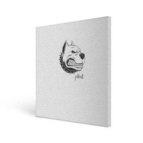 Холст квадратный с принтом Pitbull в Белгороде, 100% ПВХ |  | Тематика изображения на принте: dog | питбуль | порода | рисунок | собака