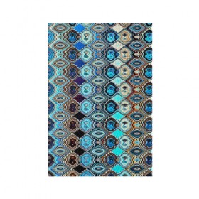 Обложка для паспорта матовая кожа с принтом psychedelic mosaica в Белгороде, натуральная матовая кожа | размер 19,3 х 13,7 см; прозрачные пластиковые крепления | 