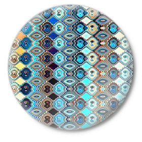 Значок с принтом psychedelic mosaica в Белгороде,  металл | круглая форма, металлическая застежка в виде булавки | 