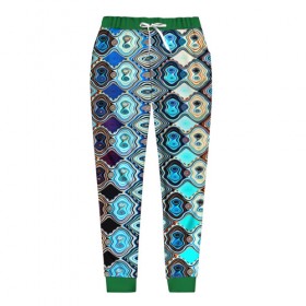 Женские брюки 3D с принтом psychedelic mosaica в Белгороде, полиэстер 100% | прямой крой, два кармана без застежек по бокам, с мягкой трикотажной резинкой на поясе и по низу штанин. В поясе для дополнительного комфорта — широкие завязки | 